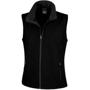 Result Womens/Ladies Core Printable Soft Shell Bodywarmer / Black/Black